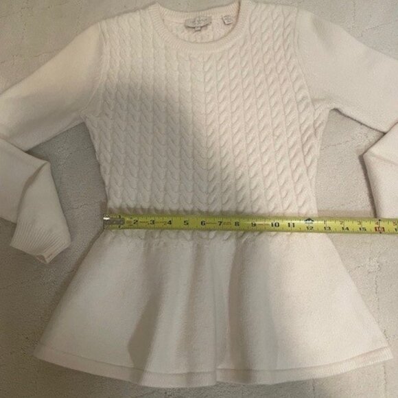 Ted Baker Cream Peplum Cable Knit Sweater – SZ 4 - Picture 8 of 15